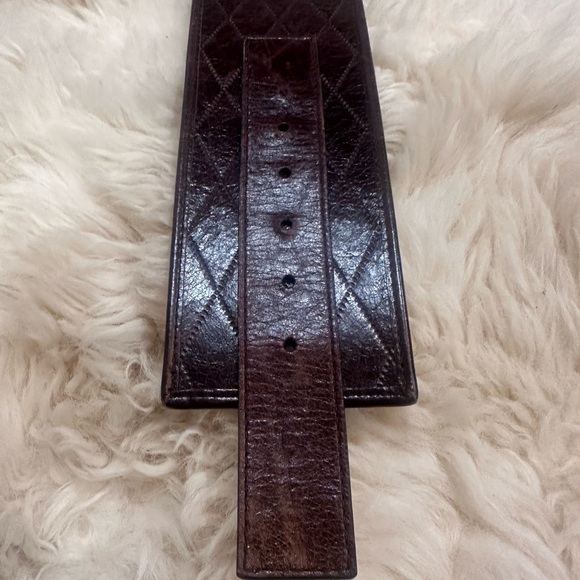 Brown Leather Corset Belt with Brass Buckle